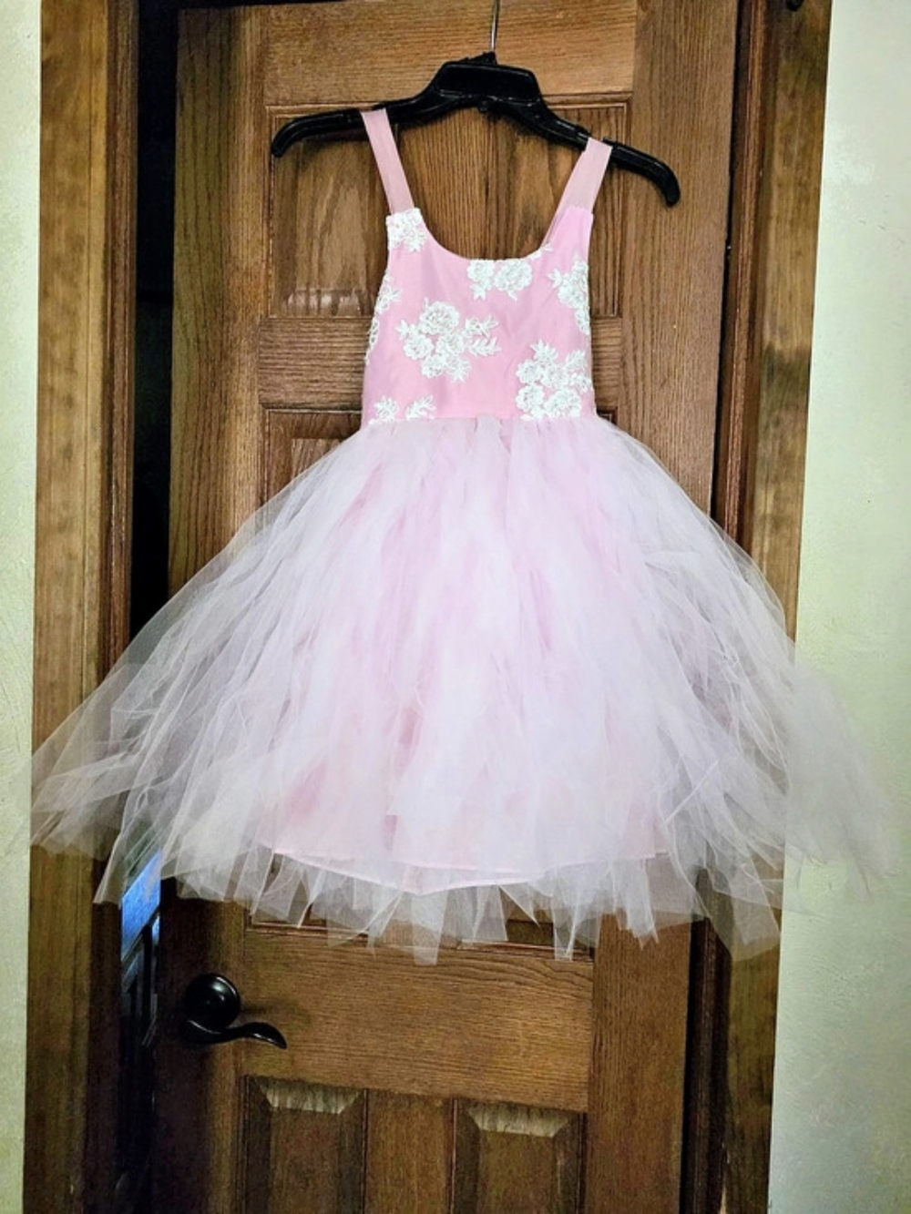 Lace Pearl Floral Corset Back Tulle Skirt Party Ballerina Princess Formal Dress